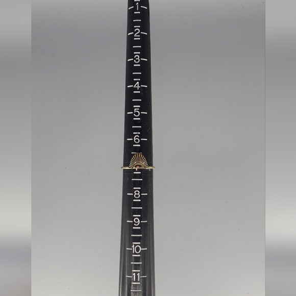 Goldtone Necklace, Red Studs and Half Oval Ring set, 3pc set - Picture 11 of 12